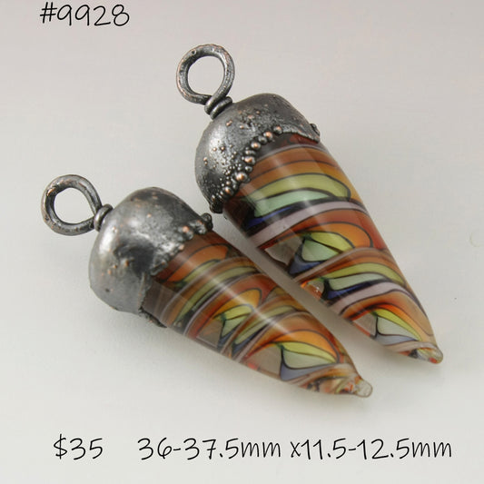 Rainbow Helix Twist Tapers with Copper Electroforming