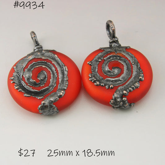 Orange Red Lentils with Spiral Copper Electroforming