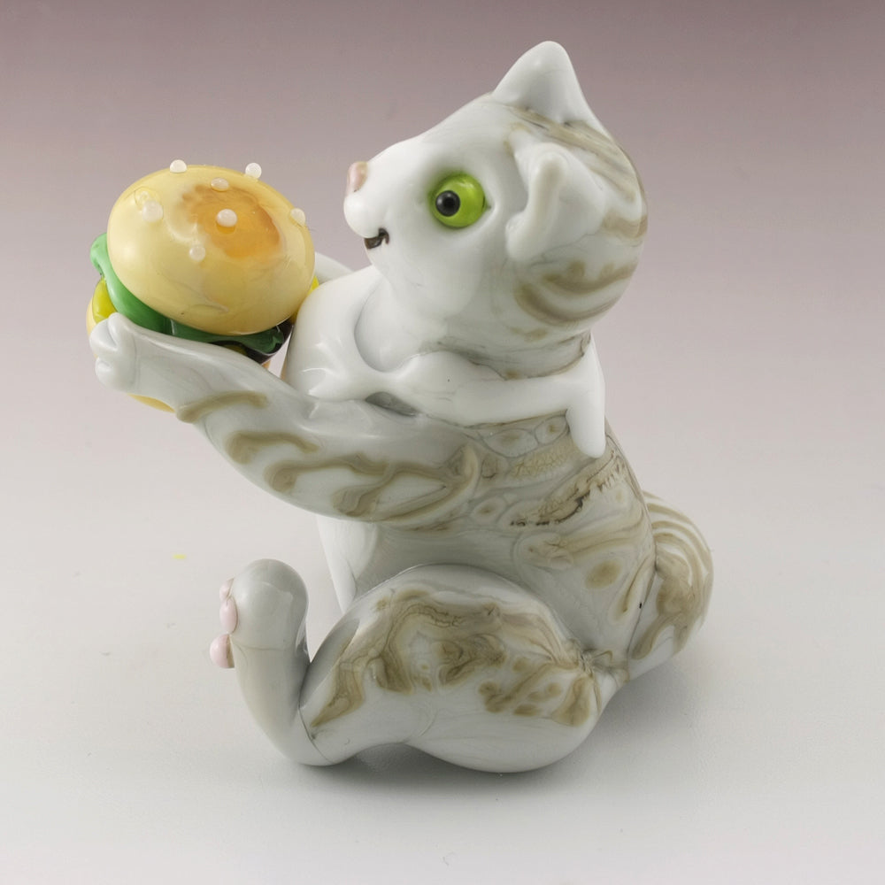 Cheeseburger Kitty Sculpture