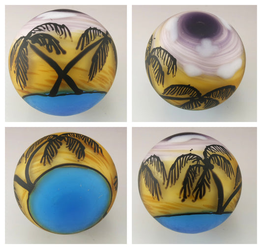 Tropical Palm Tree Silhouette Marble