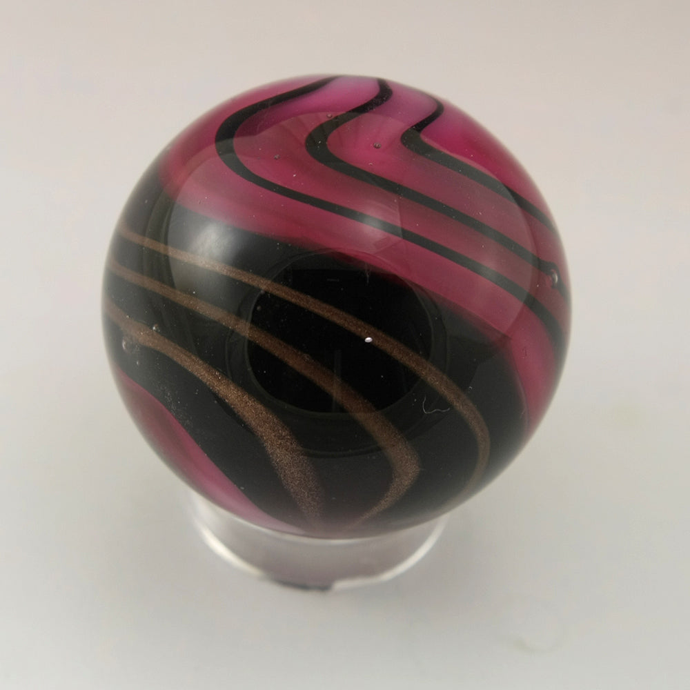 Rubino Pink, Black and Sparkling Goldstone Marble