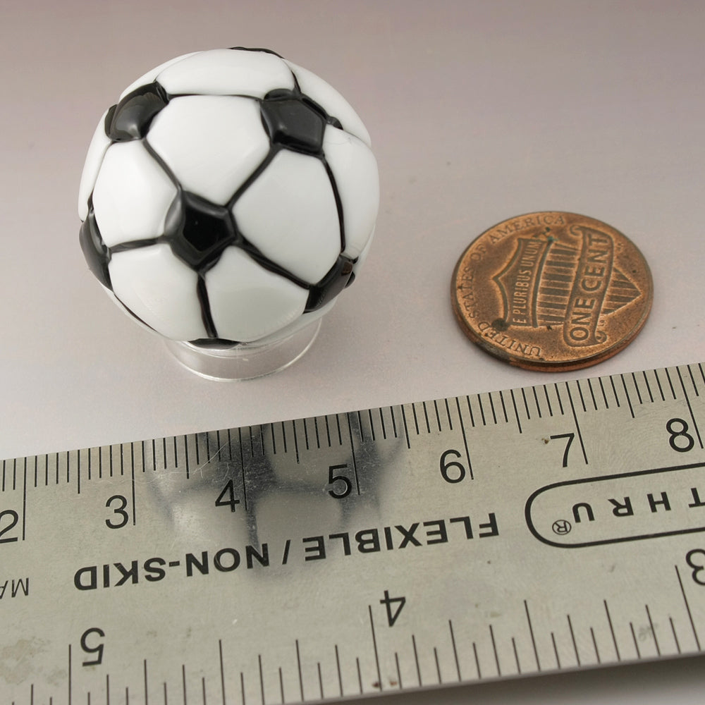 Petite Textured Soccer Ball in Black and White