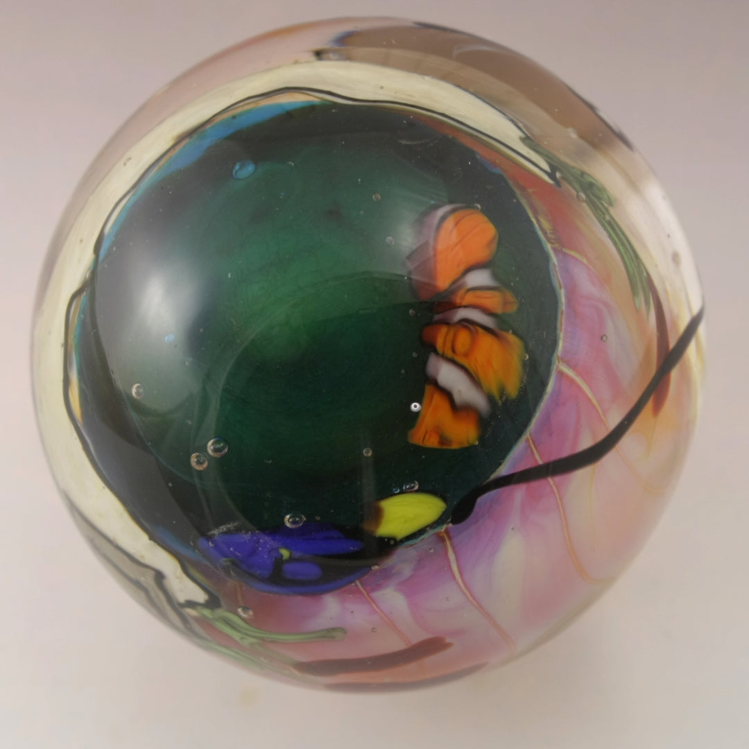 Fishing Cat with Cattails, Butterflies and Fishies Wraparound Marble