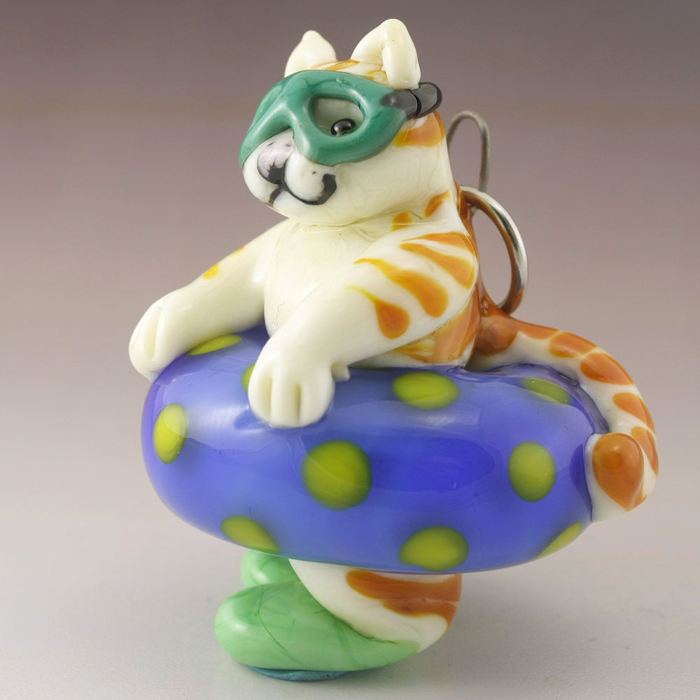 Summer Tubing Kitty Sculpture Pendant