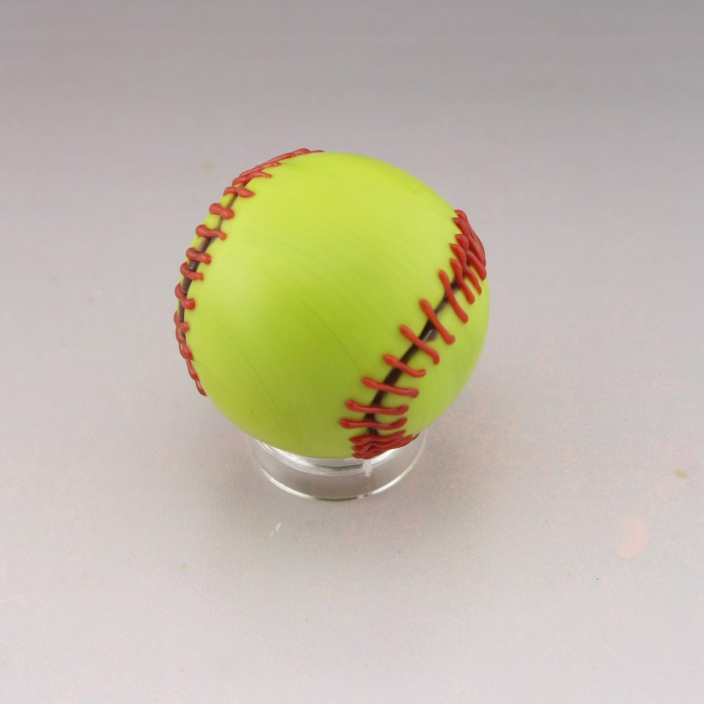 Petite Etched Softball Marble in Neon and Red